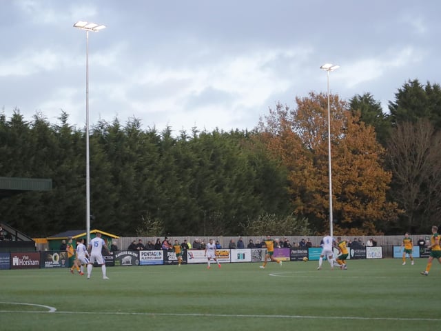 FA Trophy action between Horsham and AFC Totton