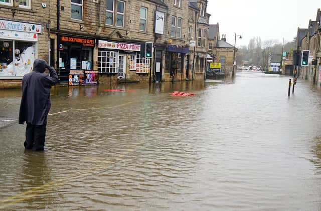 The scene this morning in Matlock as the town suffered serious flooding after Storm Franklin battered Derbyshire.
