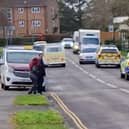 Police swooped on Blackbridge Lane in Horsham today (February 5)