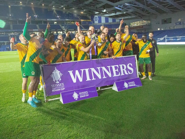 Horsham FC are champions of Sussex again after their last-gasp Sussex Transport Senior Cup final win over Littlehampton Town.