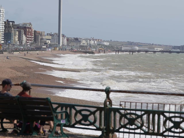 Residents soak up sun on Sussex beach ahead of Storm Lillian