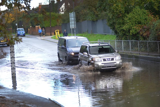 Notorious flood area in Westcourt Drive, Bexhill, on November 9 2023.