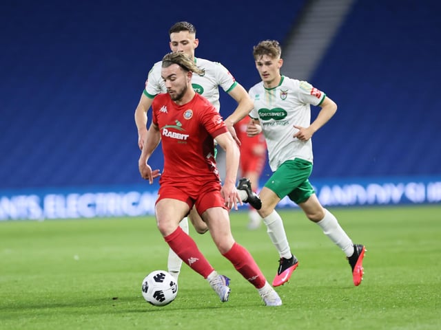 Action and celebrations as Worthing take on Bognor Regis Town in the Sussex Senior Cup final at the Amex Stadium - and win 8-7 on penalties