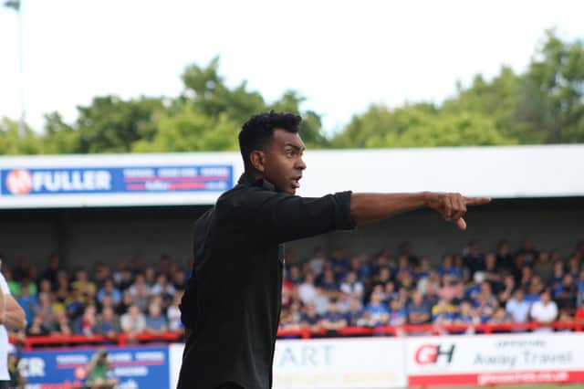 Crawley Town manager Kevin Betsy. Picture from Cory James Pickford