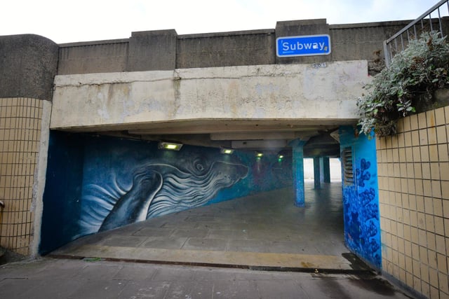 The underpass beneath Denmark Place, A259, Hastings, East Sussex. Photo taken on August 22 2023.
