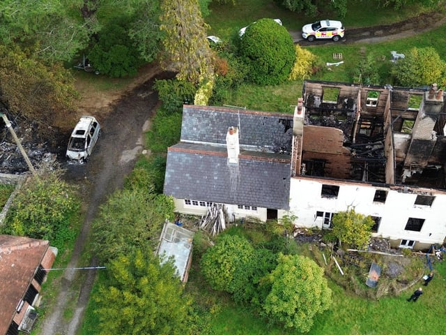 New pictures show the scene of a house fire in East Sussex.