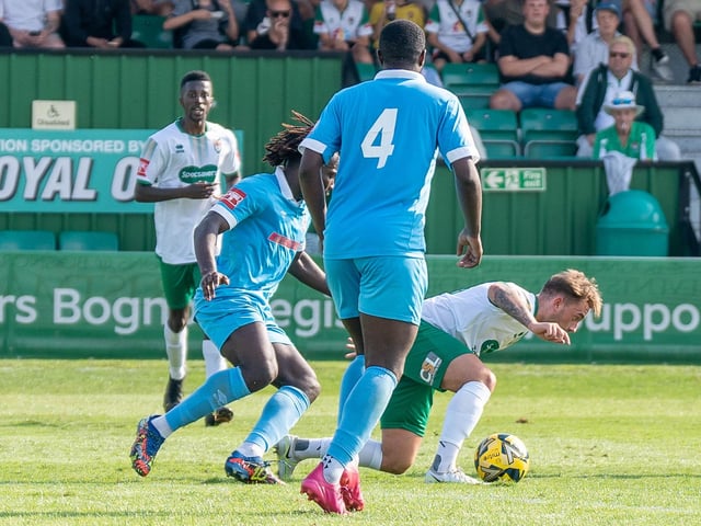 Action from Bognor Regis Town v Potters Bar Town in the Isthmian premier division | Pictures: Tevor Staff