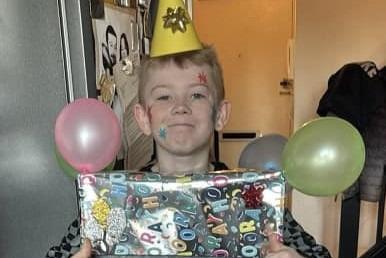 Chloe Johnston sent in this picture of 11-year-old Jaxon 11 as Celebrate for the Vocab Day parade, and said it was a 'very last minute put together'