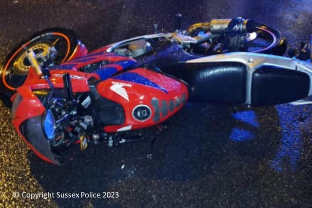 The teenager ‘left the scene and claimed his vehicle had been stolen’, police said. Photo: Sussex Police