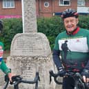 Gareth Hearn, left, and Colin Brown by the war memorial in Ferring
