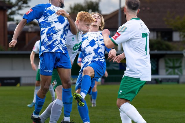 Action and goal celebrations from Bognor Regis Town's 3-0 Isthmian premier win over Wingate and Finchley