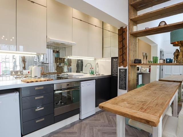 The kitchen area