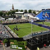EASTBOURNE, ENGLAND - JUNE 26: A general view during Day Three of the Rothesay International Eastbourne at Devonshire Park on June 26, 2023 in Eastbourne, England. (Photo by Mike Hewitt/Getty Images):Action from Monday's play at the Rothesay tennis international at Devonshire Park, Eastbourne