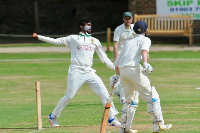 Action from Findon CC's Sussex League division two clash with Burgess Hill