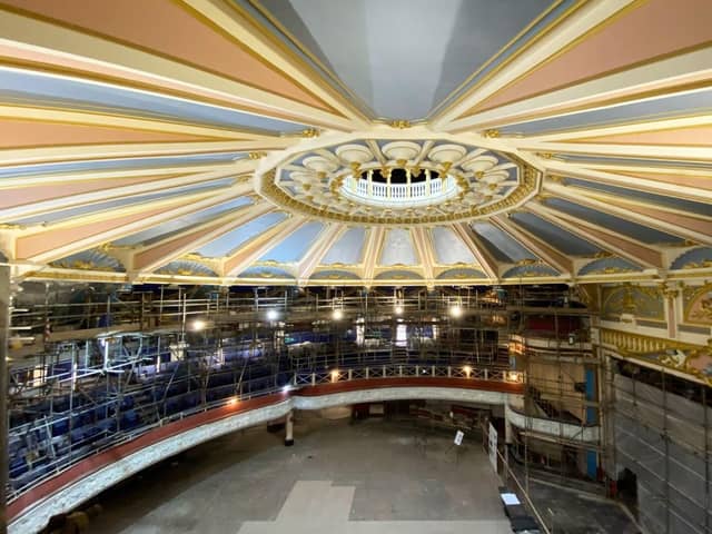Brighton Hippodrome theatre with restored plaster ceiling