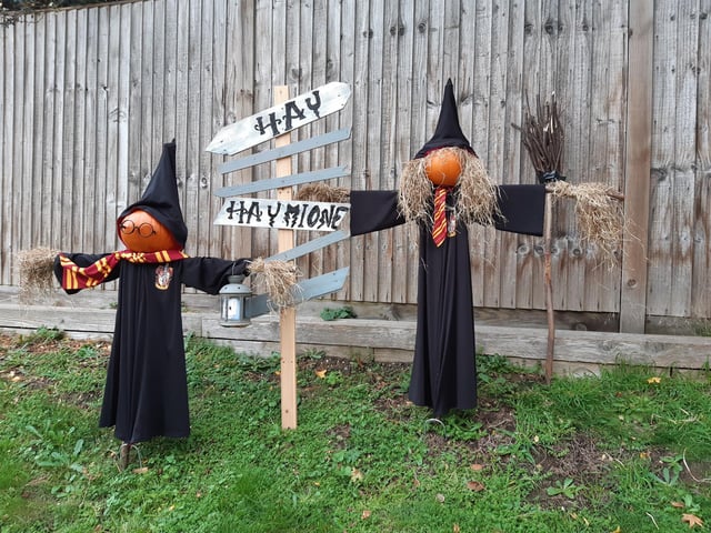 Some of the super scarecrows created for the Ferring Scarecrow Festival 2022, raising money for 1st Ferring Scouting Group. Some have pumpkins displaying a letter, five in North Ferring and nine in South Ferring. Unscramble them to enter the prize draw. Trail maps available at Brown's Natural Pet store.