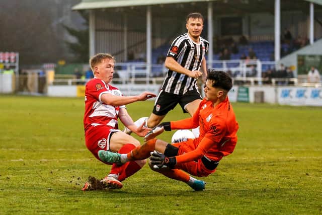 Eastbourne Borough in action at Bath City last time out - now come two home games that have to bring results | Picture: Lydia Redman