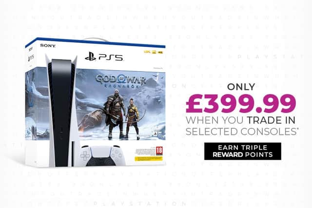 Adventure craving UK gamers are advised to jump in their chariot and make haste to GAME before March 1, where they can purchase a brand-new PlayStation 5 disc-based console, plus the unstoppable God of War Ragnarök, for £399.99 or less when trading in a selected console