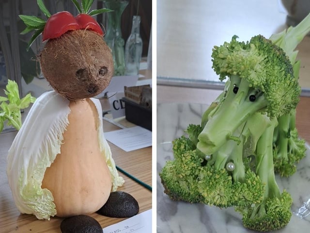 Novelty classes, including figures crafted from fruit and vegetables, sat alongside the spectacle of flowers at East Preston & Kingston Horticultural Society's annual rose show