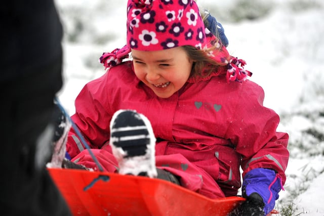 Fun in the snow in St John's park, Burgess Hill, on February 27, 2018