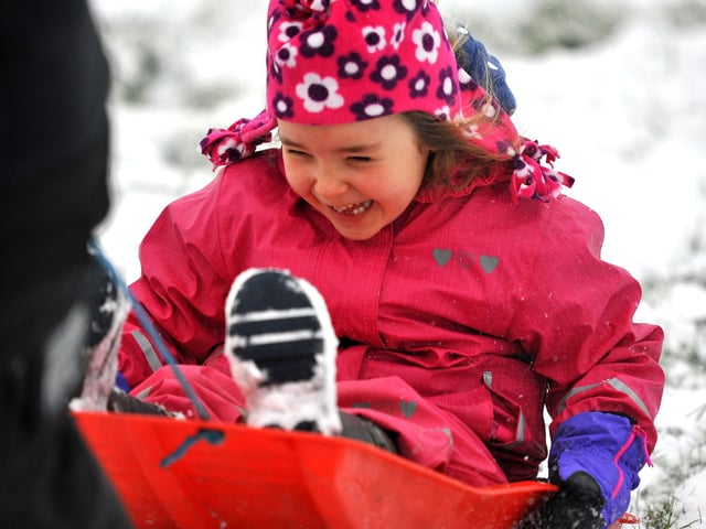Fun in the snow in St John's park, Burgess Hill, on February 27, 2018