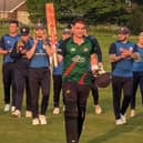 Ryan Maskell salutes the crowd after a brilliant 162* against Middleton | Picture: Bognor CC
