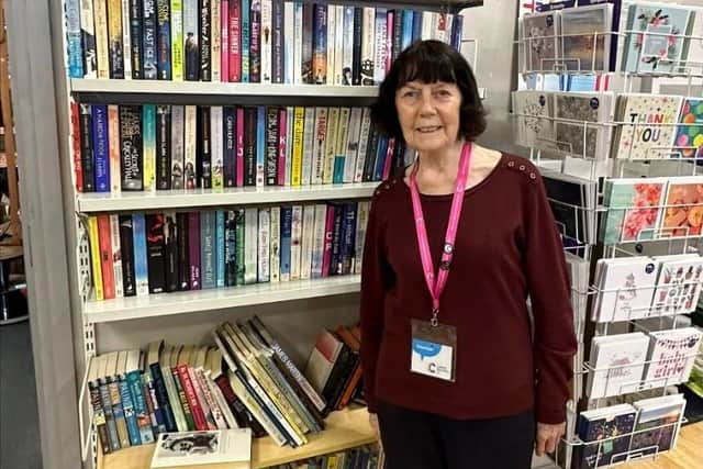 Barbara volunteering in the Brighton Cancer Research UK shop