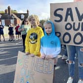 Young protestors calling for the pool at Rye Sports Centre to remain open. Picture by Kt Bruce