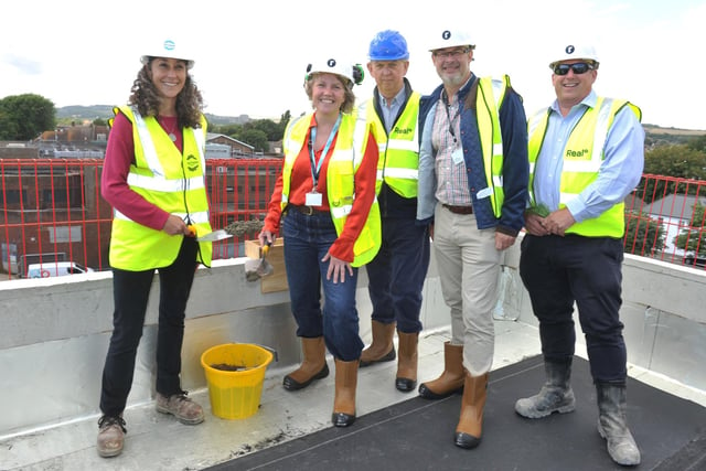 'Topping out' ceremony at The Mannings, in Surry Street, Shoreham, where 40 town-centre flats have been demolished to make way for the new 74-home development.