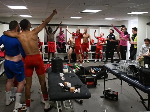 The Crawley Town players celebrate victoryduring the EFL Sky Bet League 2 play-off second leg match between Milton Keynes Dons and Crawley Town at stadium:mk, Milton Keynes, England on 11 May 2024.:Crawley Town hammered MK Dons 5-1 - and 8-1 on aggregate - to reach the League Two play-off final Wembley. Photographer Dennis Goodwin/Pro Sport Images was there to catch the action, the crowd and the celebrations
