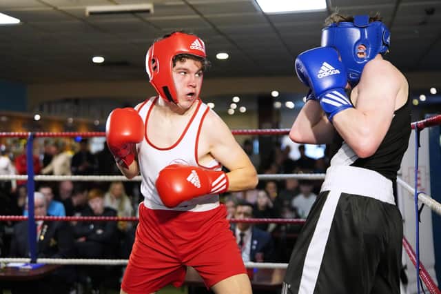 Josh Waghorn on top in his bout | Picture: Max Spanner Photography