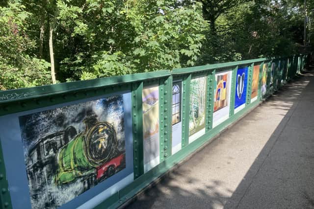 Some of the artwork on the Artists' Bridge, Hailsham