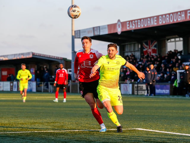 Action from Eastbourne Borough's win over Hungerford Town in the National League South