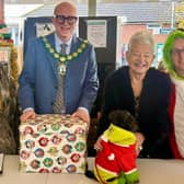 Mayor Cllr Dan Dunbar, Dame Jacqueline Wilson DGC OBE alongside Pat from Polegate station