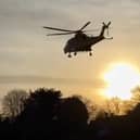 Video footage showed a yellow chopper landing in Victoria Park, Worthing around 3.30pm