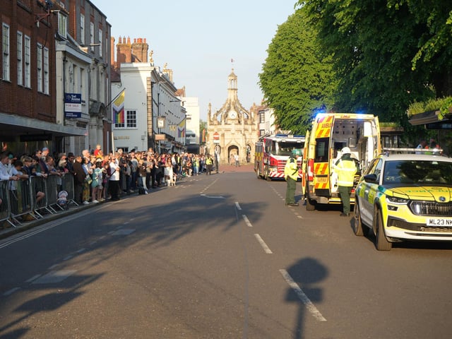 15 photos: smoke rising from West Sussex Cathedral and fire engines, ambulances and police on scene