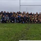 Eastbourne RFC's first XV squad and supporters