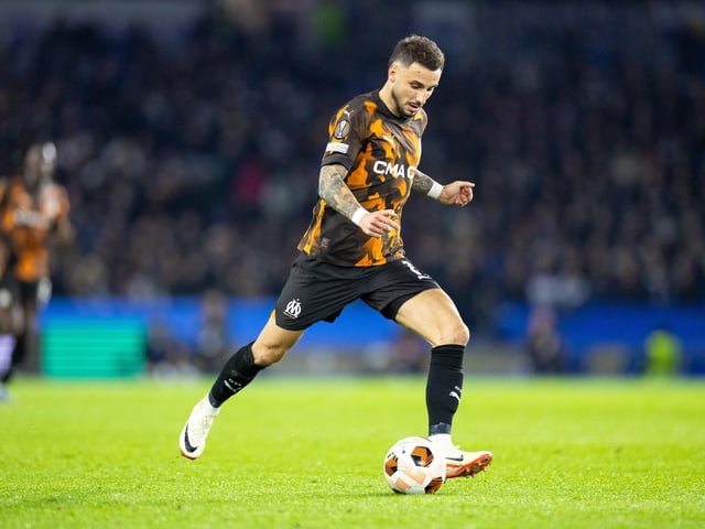 Action and crowd shots from Brighton and Hove Albion's Europa League clash with Marseille at the American Express Stadium.