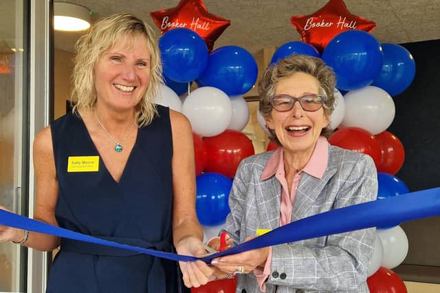 The official opening of Booker Hall by Sally Morris, Littlehampton and Rustington Housing Society chief executive, and Sue Holland, president