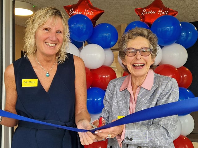 The official opening of Booker Hall by Sally Morris, Littlehampton and Rustington Housing Society chief executive, and Sue Holland, president