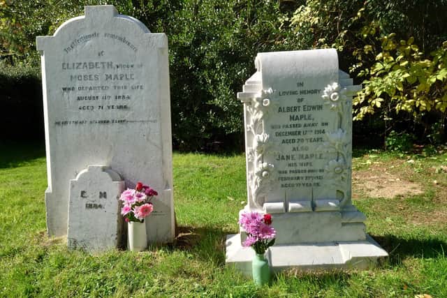 The restored graves at All Saints Church in Buncton