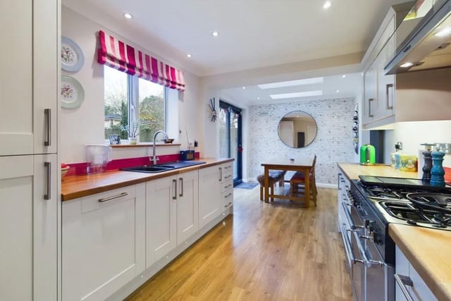 The property has a large refitted kitchen/breakfast room, with integrated appliances, a part vaulted ceiling and patio doors to the garden.