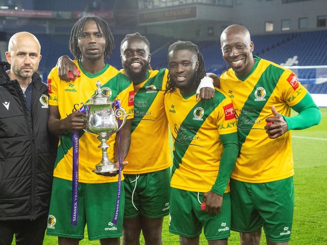 Horsham FC are champions of Sussex again after their last-gasp Sussex Transport Senior Cup final win over Littlehampton Town.