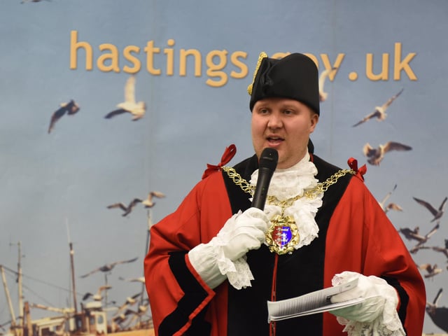 Start of the 96th Caplin Hastings International Chess Congress December 28 2022. Mayor of Hastings James Bacon.
