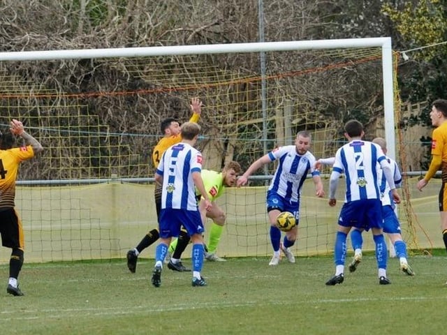Action from Littlehampton Town's 3-2 Isthmian League win over Haywards Heath Town at The Sportsfield