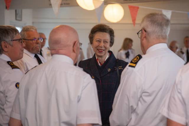 The Princess Royal meeting NCI Shoreham watchkeepers at Shoreham Sailing Club