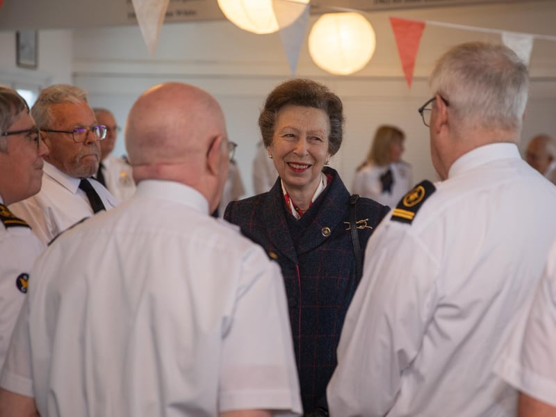 The Princess Royal meeting NCI Shoreham watchkeepers at Shoreham Sailing Club