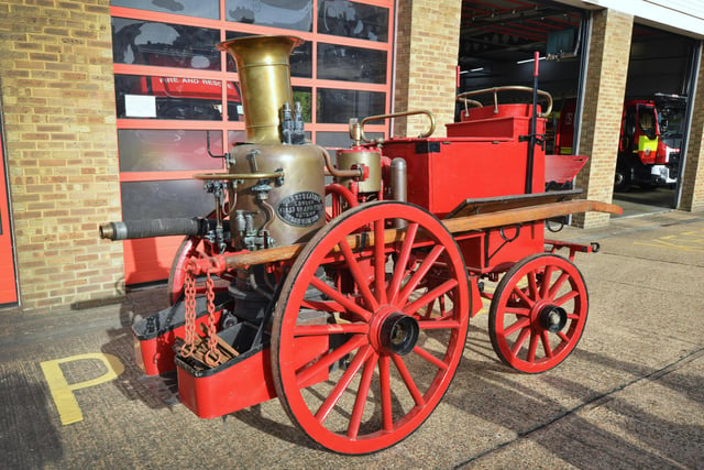 Charity car wash at Bexhill fire station on October 7 2023. The car wash was in aid of The Fire Fighters Charity and also for the Merryweather restoration project.

Bexhill's original 1895 horse-drawn Merryweather fire engine is pictured here.