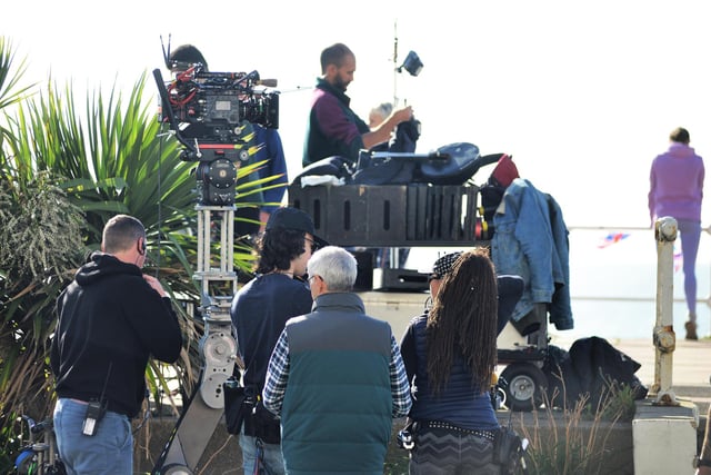 Filming on St Leonards seafront on October 6 2022.