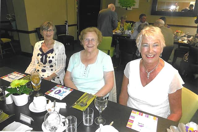 Members, from left, Cathie Mitcheison, Margaret Birkinshaw and Yvonne Lees at the Rustington Recorded Music Society 70th anniversary celebratory lunch at The Vardar Restaurant in Littlehampton in 2015